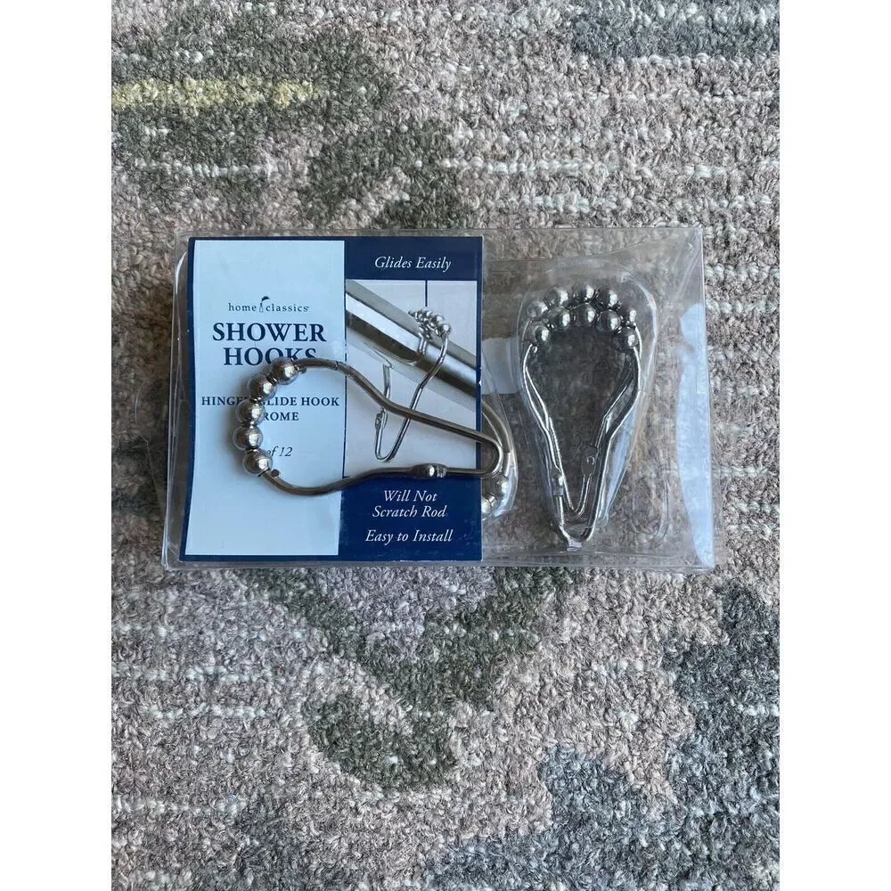 Home Classics Gliding Round Chrome Shower Hooks